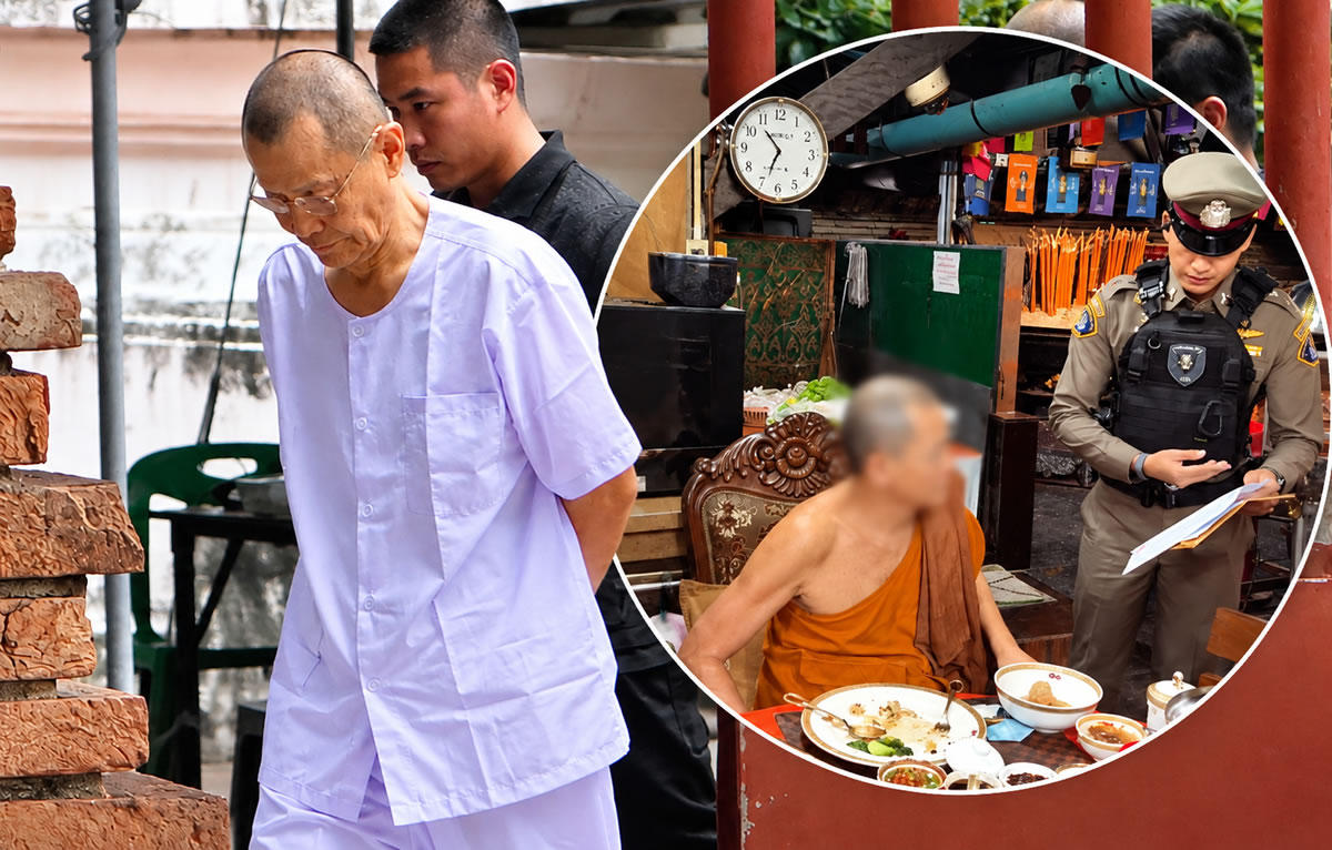 Phra Wachirayan setelah melepas jubah dalam rangkaian penyelidikan polisi Thailand