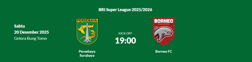 persebaya vs borneo fc