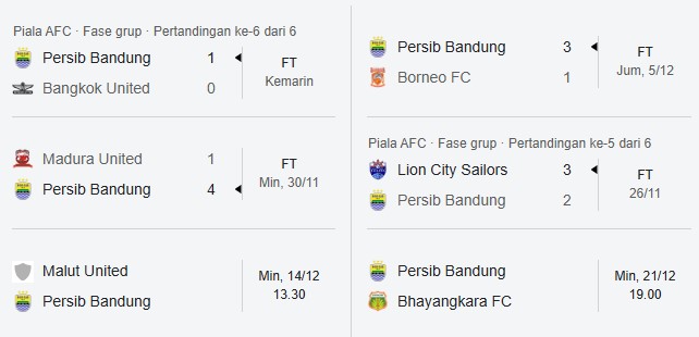 pertandingan persib